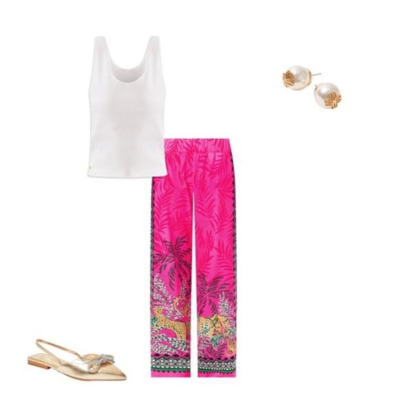 Lilly Pulitzer Bal Harbour Palazzo Pants – Wild Side Engineered – Size Large - Picture 6 of 6